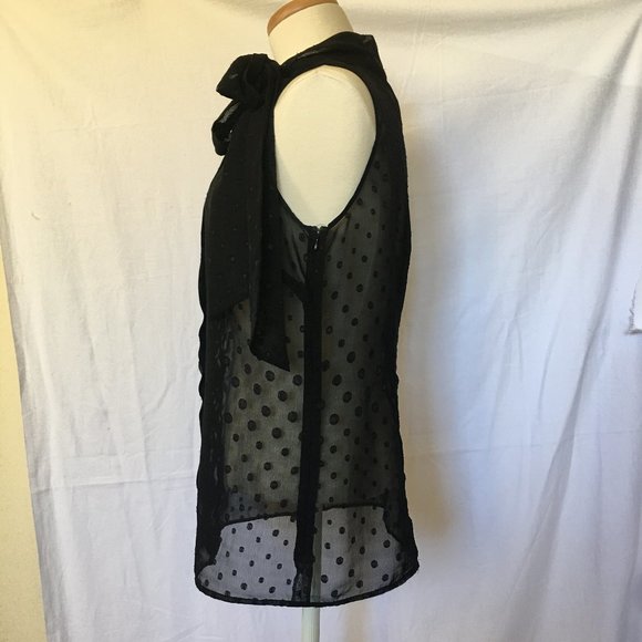 Banana Republic Sleeveless Black Polka Dot Top 10 - Picture 4 of 11